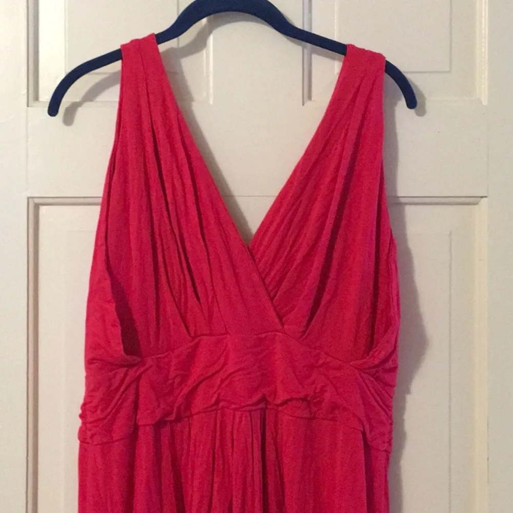 EUC,IMAN,1XP,Cotton,RED,step in design,gathered waist,sleeveless,maxi dress - Picture 7 of 9